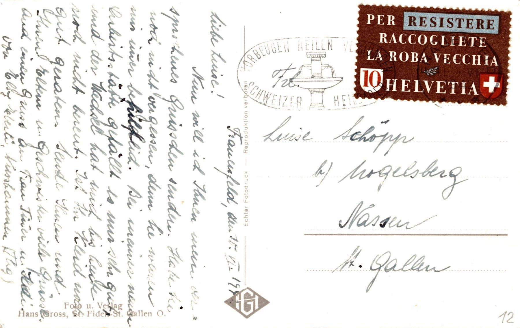 Cartoline postali: Neuhausen Thg. – Usato da Bronschhofen venduto da Astore 1