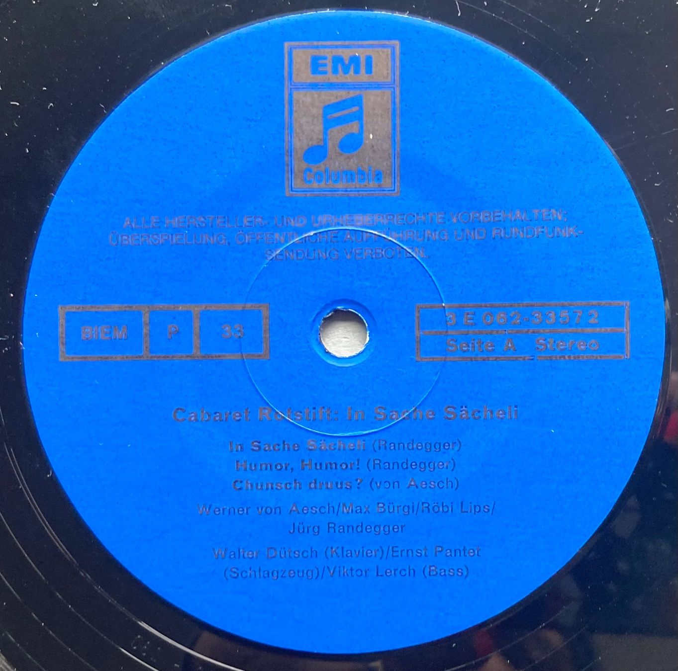 Schallplatten: CABARET ROTSTIFT - IN SACHE SÄCHELI – Gebraucht aus Poliez-Pittet von Newtown-Records 2