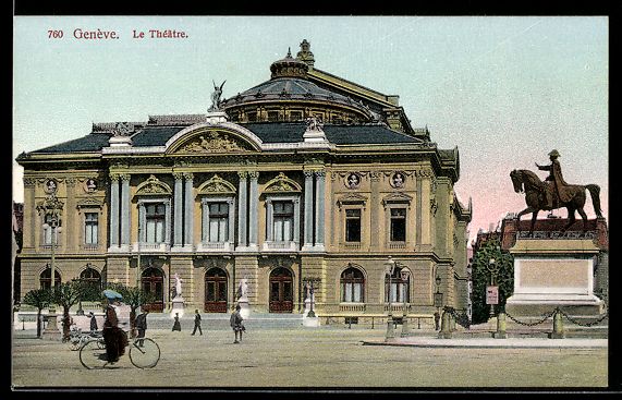 Cartoline postali: AK Genève, Le Théâtre – Usato da Berlin venduto da bartko-reher