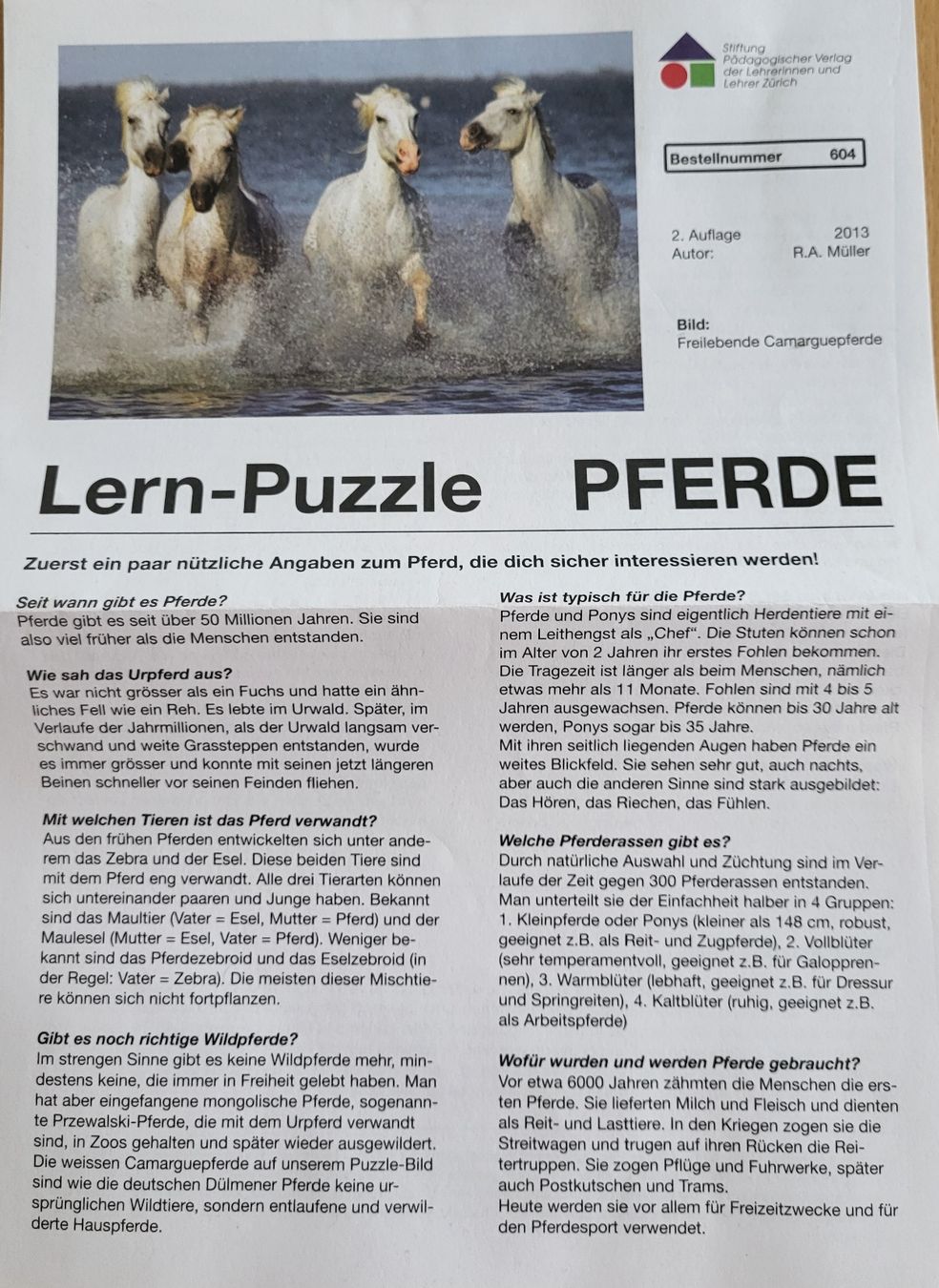 Puzzles: Puzzle Pferde – Gebraucht aus Dürrenäsch von DanaW01 1