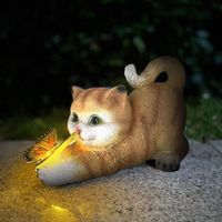 Katze Gartendeko Schmetterlinge Solarlampen