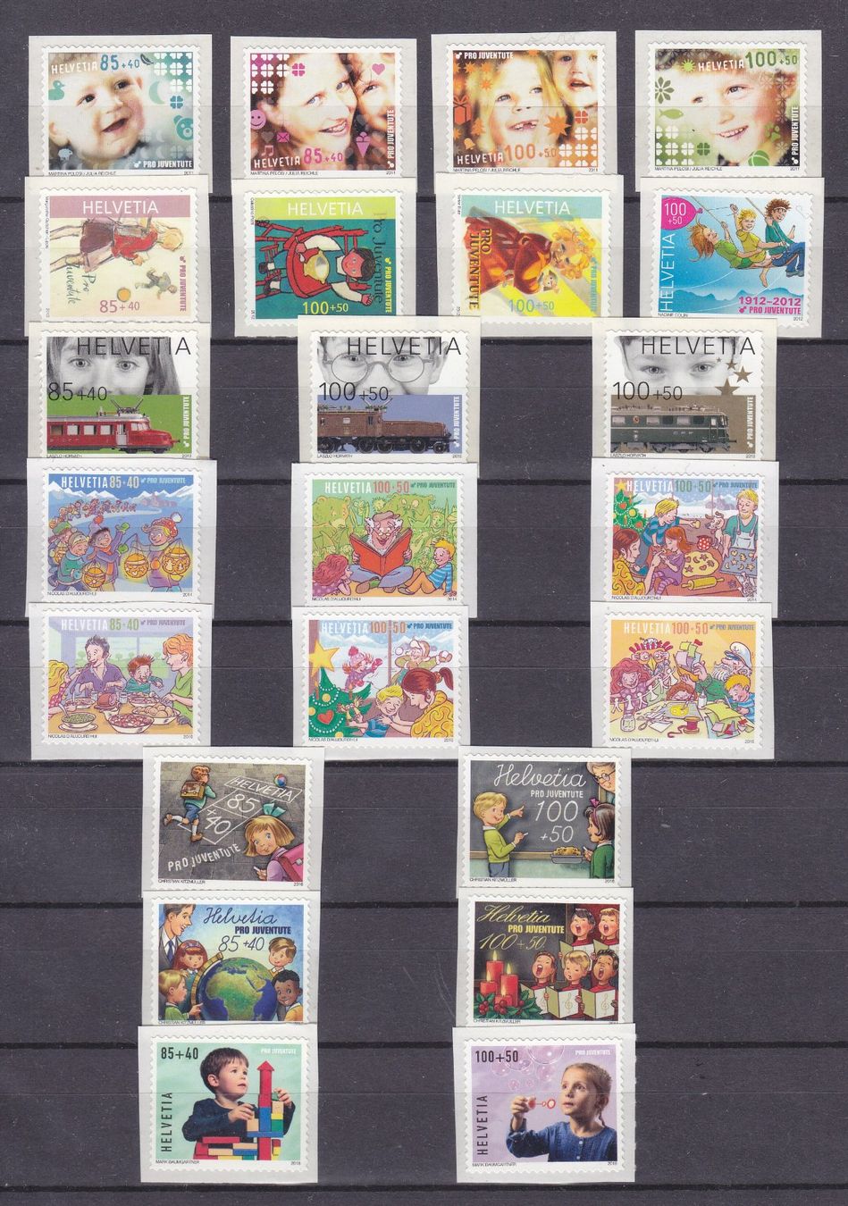 Alle Briefmarken: 2011 - 2018  komplette Pro Juventutesätze  9x  Postfrisch ** – Neu (gemäss Beschreibung) aus Adliswil von Aenti