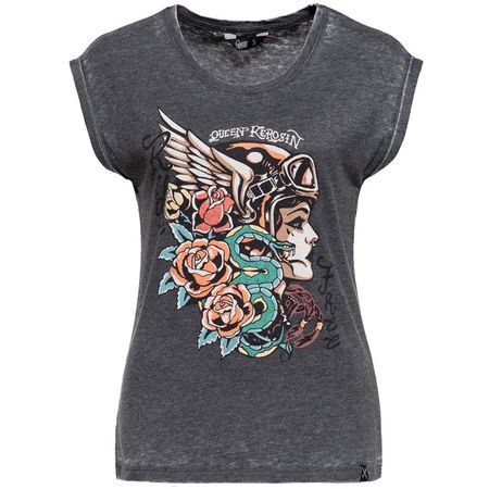 Queen Kerosin T-Shirt - Snake Girl Schwarz