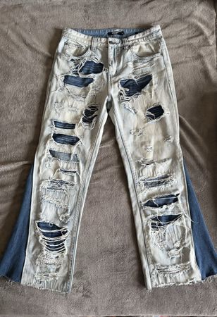 Jaded London destroyed flare jean