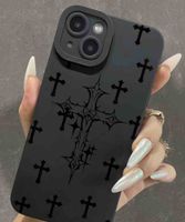 iPhone 11 Hülle schwarz mit Kreuz Motiv neuwertig