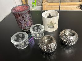 Diverse Kerzenbehälter
