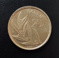 20 Francs Münze Belgien 1980