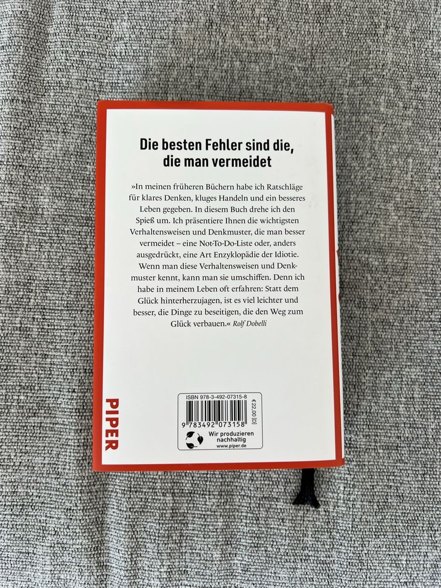 Libri: Die Not-To-Do-Liste von Rolf Dobelli – Usato da Küsnacht ZH venduto da Farzana1 1