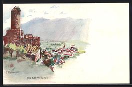 Martigny, Ortsansicht von der Burg La B