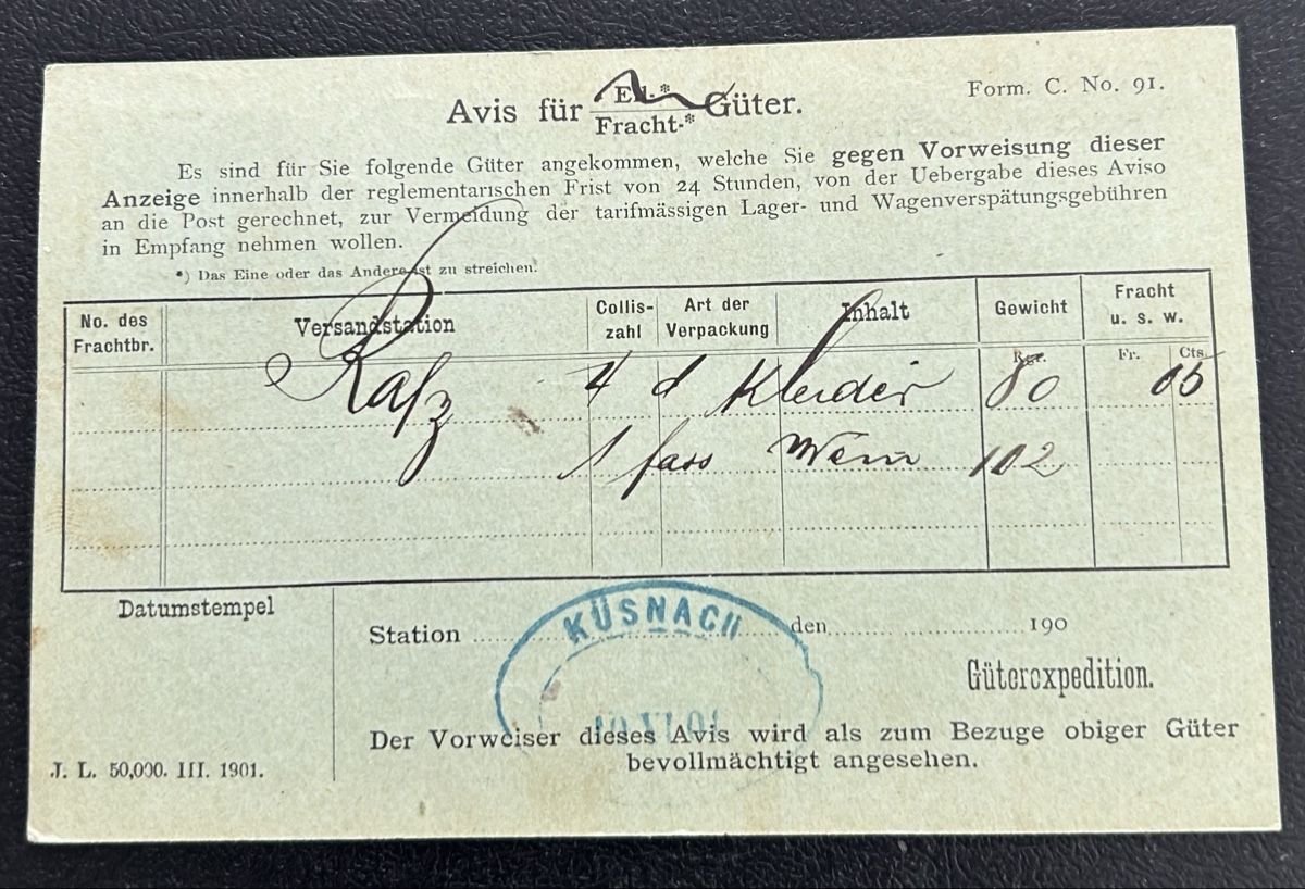 Alle Briefmarken: Avis Karte Küsnacht  – Gebraucht aus Horw von Tellbub 1
