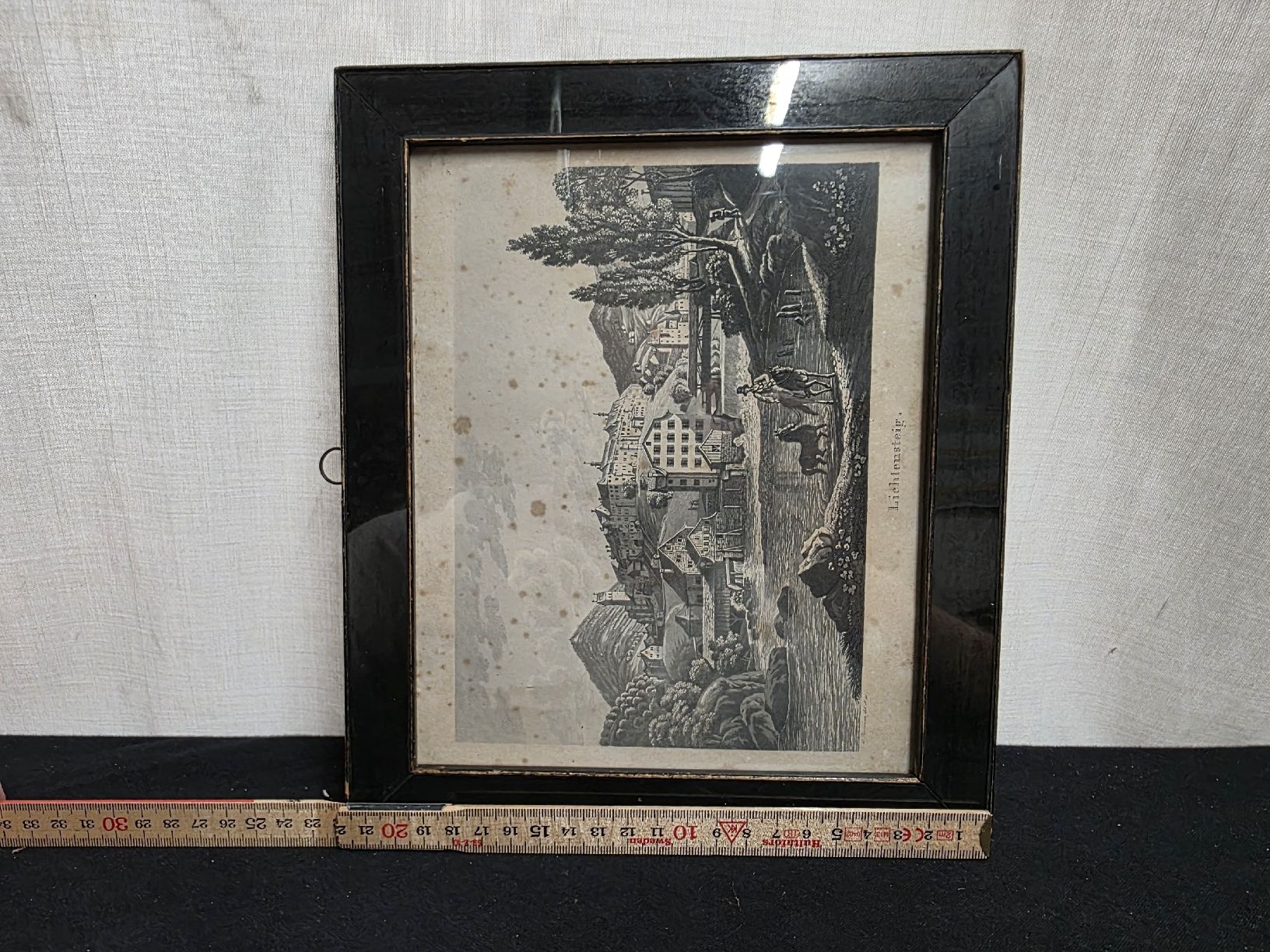 Incisioni: Originale Stich Lichtensteig, 1875, gerahmt IB Eisenring – Usato da Wolfertswil venduto da Antiko 4