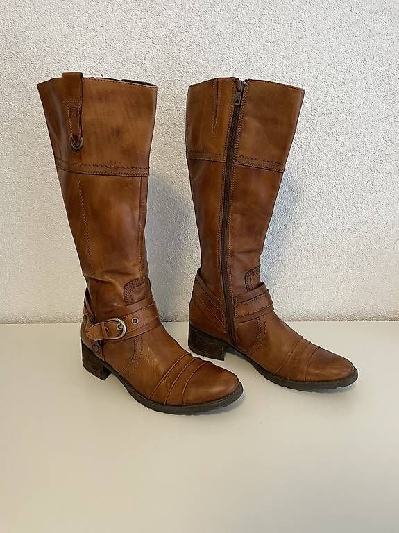 Scarpe da donna: Elegante Lederstiefel  Cognac/Braun – Usato da Glis venduto da SabrinaXA