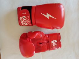 Boxhandschuhe Leder rot SBA FLASH 14 OZ. NEU inkl. Tasche, B