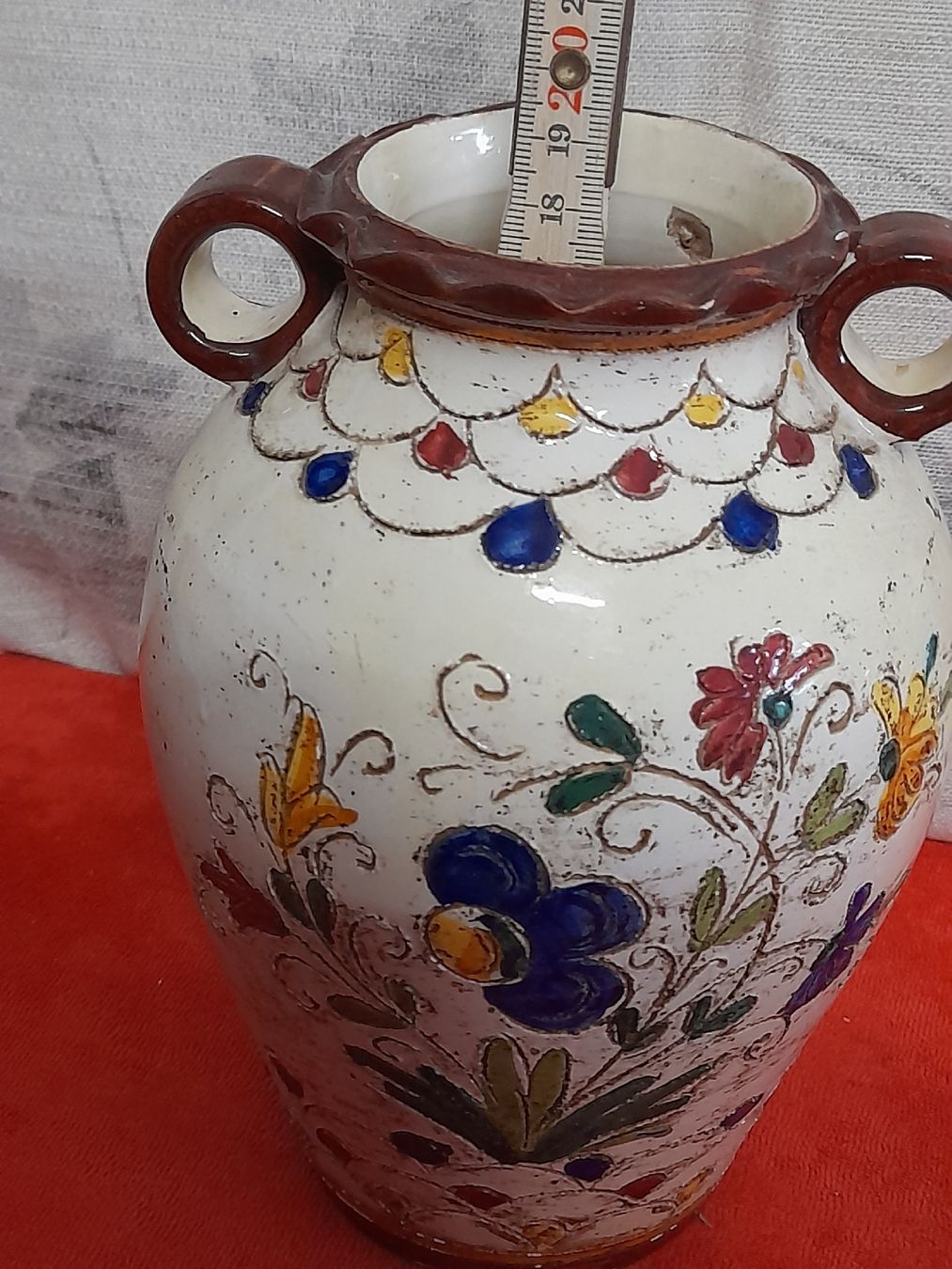 Vasi & Recipienti: Rustikale Keramikvase mit Blumenmuster, Vintage, 19cm – Usato da Winterthur venduto da Ufff512 5