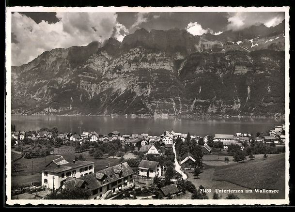 Cartoline postali: AK Unterterzen am Wallensee, Ortspartie – Usato da Berlin venduto da bartko-reher