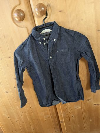 Kinderhemd H&M Jeansoptik dunkelblau Grösse 116
