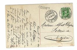 Stabstempel Couvet / Régional Val de Travers 1908 6s