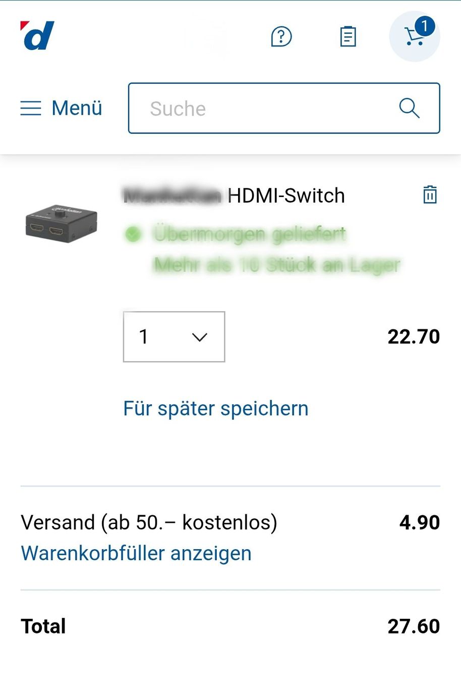 Adapter: HDMI 2.0 Switch / Digitec CHF 22.70 Umschalter bidirektional – Neu und originalverpackt aus Uster von -FPS- 1