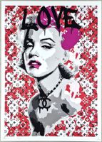 Death NYC Ltd Ed Pop Art Druck " Vuitton Pink Marilyn Monroe