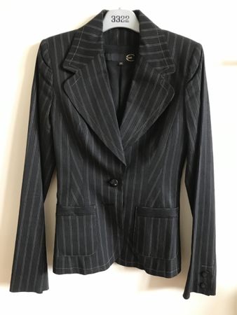 Veste blazer Roberto Cavalli laine rayée noire T40 IT
