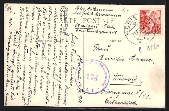 Cartoline postali: AK Herisau, Strassenpartie im Ort – Usato da Berlin venduto da bartko-reher 1