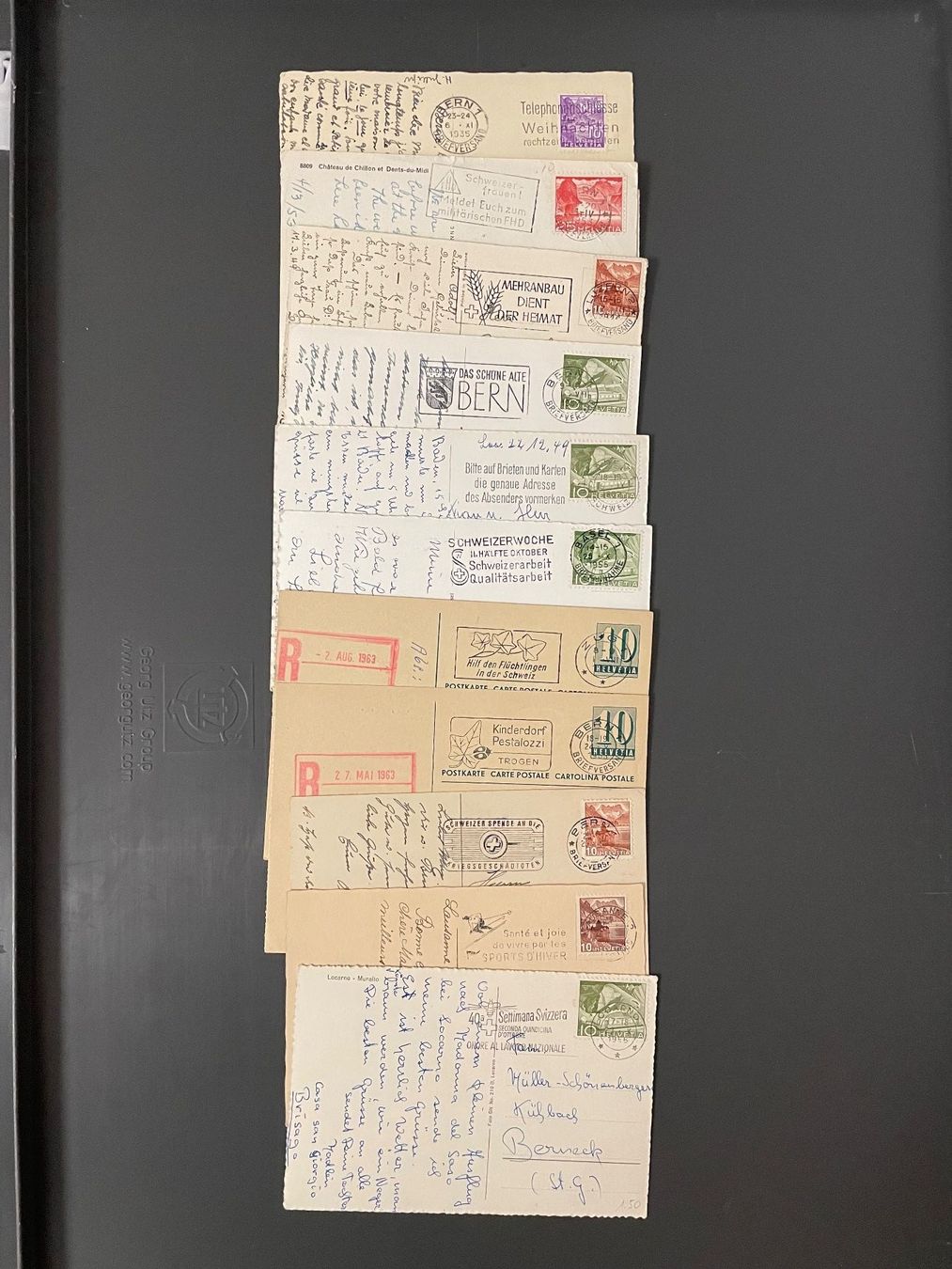 Tutti i francobolli: Briefmarken Schweiz mit Postwerbeflaggen – Usato da Abtwil SG venduto da Cards31 2