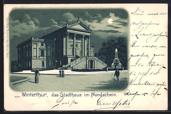 Cartoline postali: Lithographie Winterthur, Stadthaus, 1901 – Usato da Berlin venduto da bartko-reher