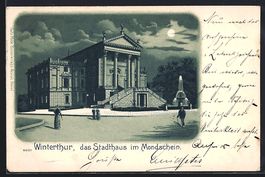 Lithographie Winterthur, Stadthaus, 1901