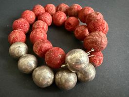 Schaumkorallen Kette mit Silber Verschluss 925