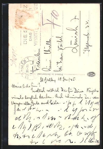 Cartoline postali: Huémoz, Ortspartie mit Wohnhäusern – Usato da Berlin venduto da bartko-reher 1