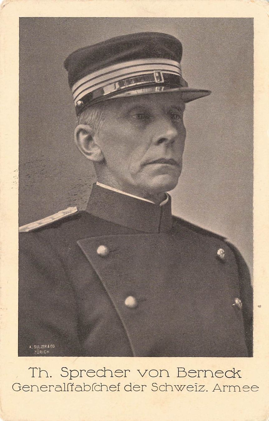 Ansichtskarten: Th Sprecher von Berneck Generalstabschef der Schweizer Armee – Gebraucht aus Biasca von Blenio71