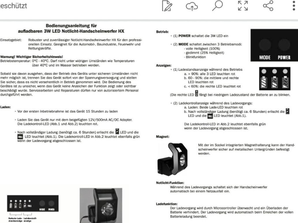 Lampen: LED Handscheinwerfer HX 3W LED Akku LED-Sicherheitsleuchte – Neu und originalverpackt aus Zürich von eymen20 8