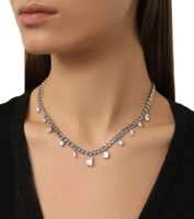 swarovski Halskette Silber Damen mit weissen Steinen neu