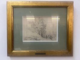 Gemälde Bleistiftzeichnung Büttenpapier Karl Girardet 19. Jh