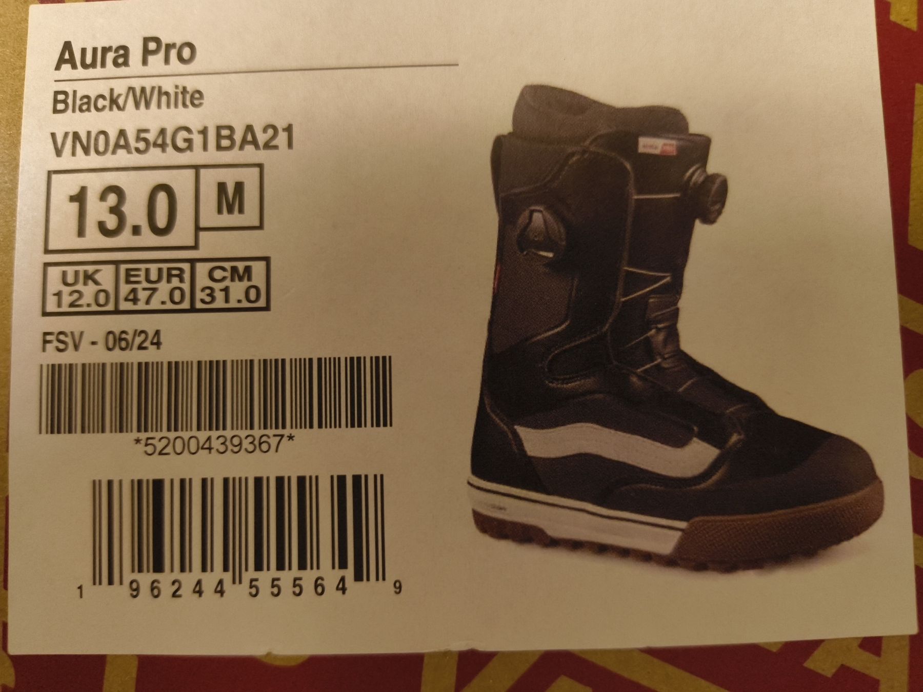 Vans Scarpe da uomo: Vans Aura Pro Snowboard Boots, Grösse 47 – Nuovo e nell'imballaggio originale da Uitikon Waldegg venduto da PJLS1 4