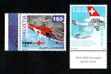 Tutti i francobolli: 2 Flupostmarken 1 Fr. und 1.80 ** – Nuovo (secondo la descrizione) da Bonstetten venduto da Pinguin75