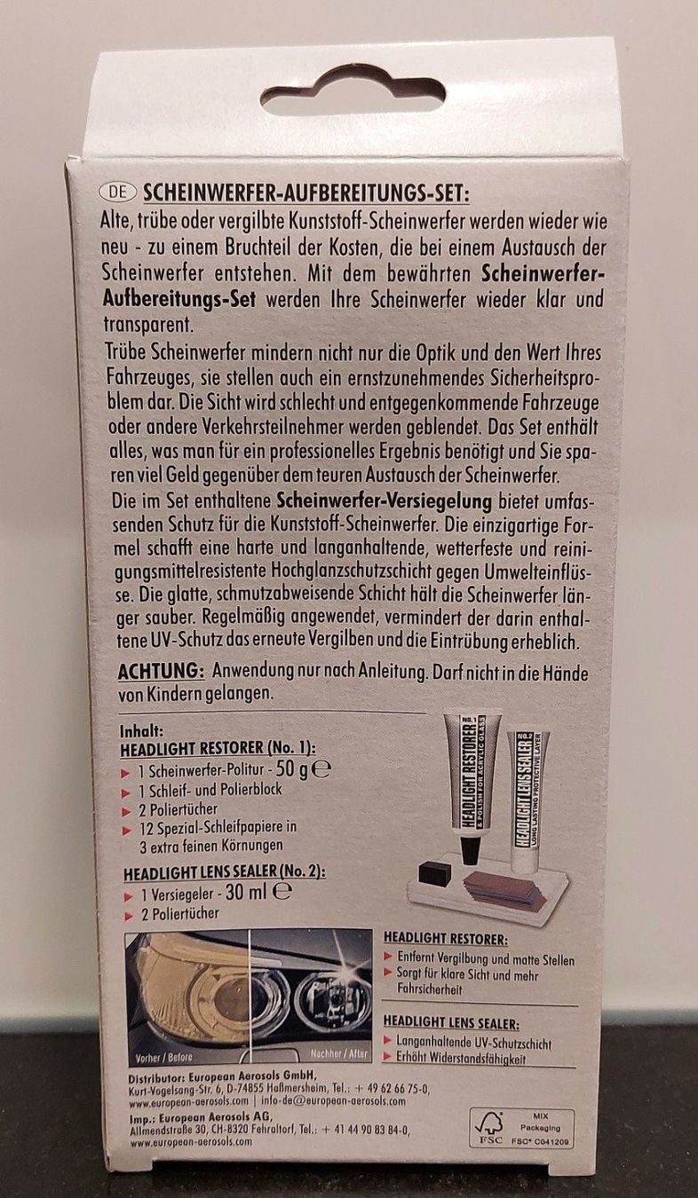 Fari: Scheinwerfer-Aufbereitungs-Set presto – Nuovo e nell'imballaggio originale da Rufi venduto da Rajo2 1