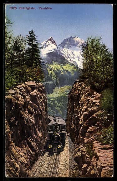 Cartoline postali: AK Brünigbahn, Passhöhe – Usato da Berlin venduto da bartko-reher
