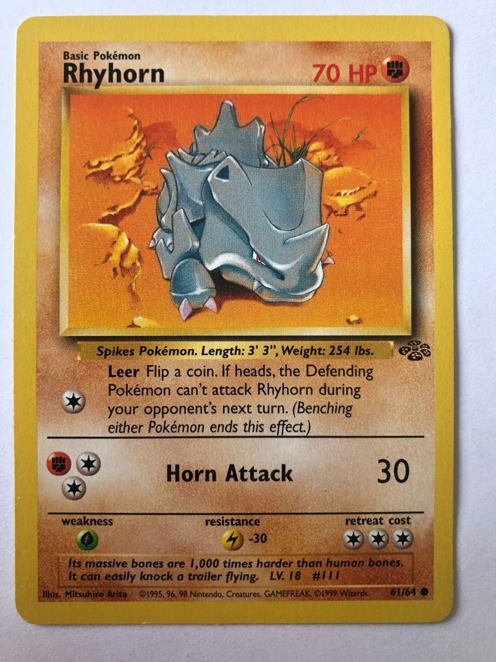 Pokémon Carte collezionabili: Rhyhorn - Jungle - Pokemon – Usato da Nussbaumen AG venduto da Bika-Shop