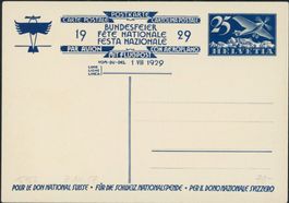 1929  Pro Patria - Bundesfeierkarte - Flugpost•ungebraucht *
