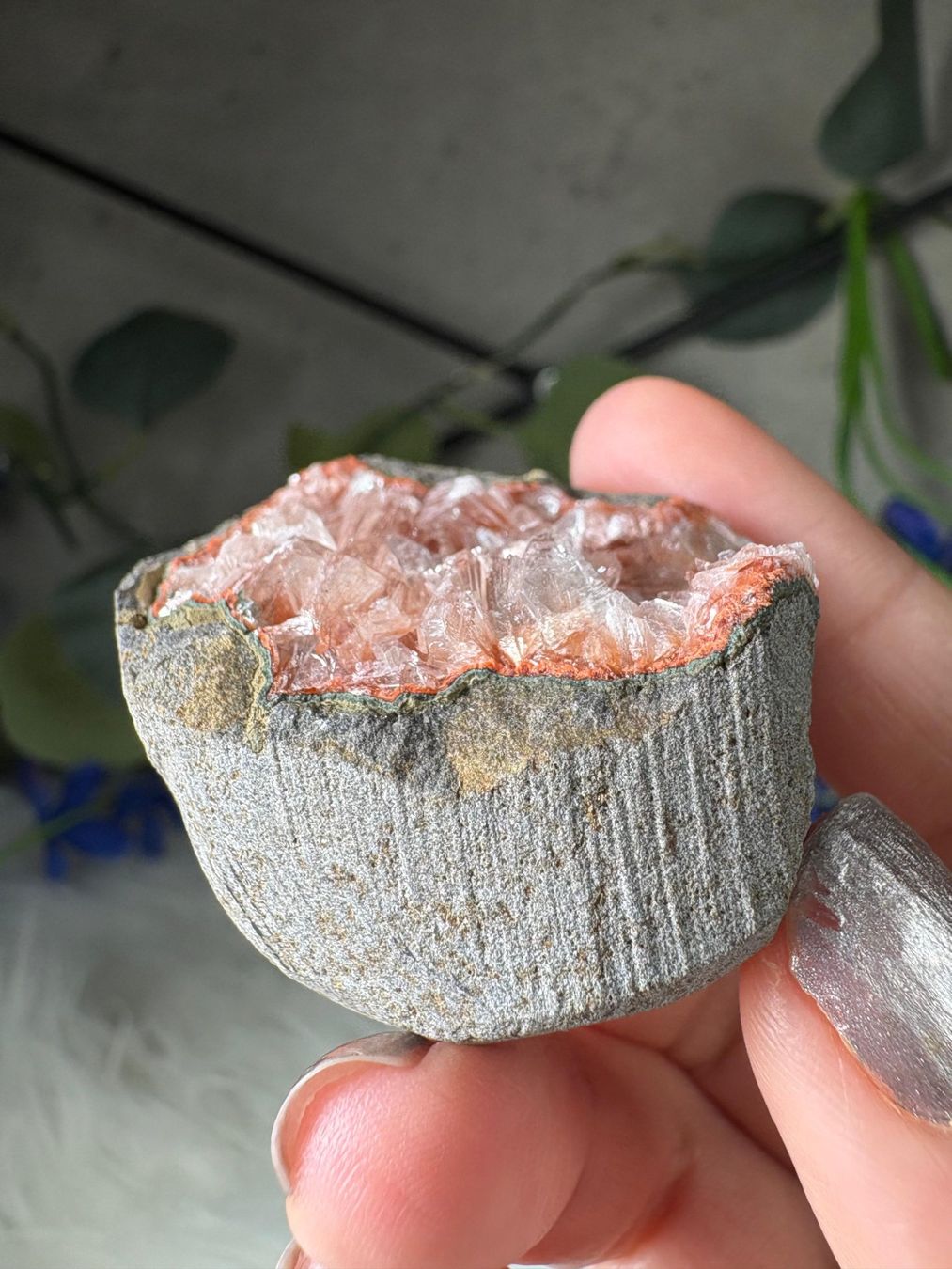 Pietre preziose: Pink Heulandit-Geode – Nuovo e nell'imballaggio originale da Neuheim venduto da m.hald 2