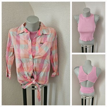 Tom Tailor Karo Bluse + passendes Top für Gr. S