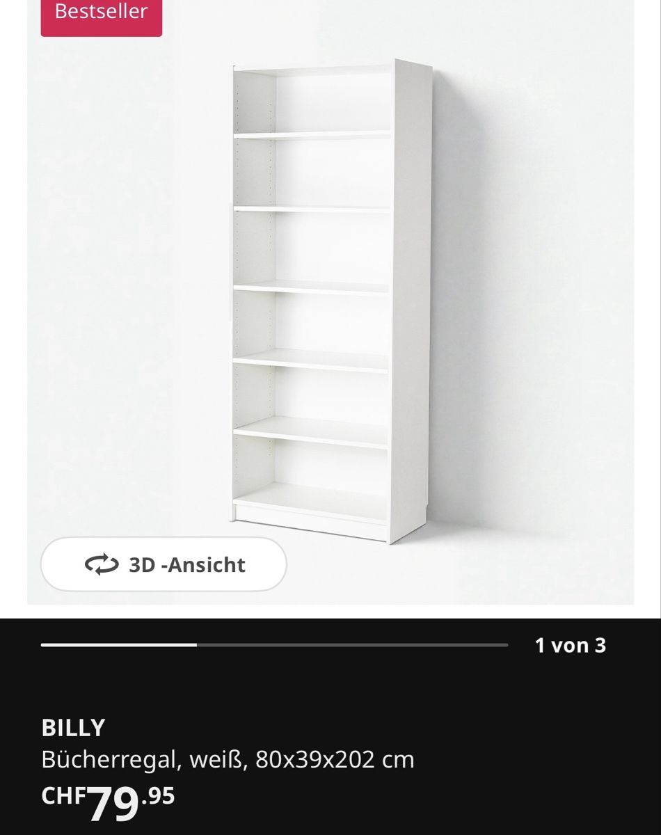 Ikea Regale: Billy – Neu und originalverpackt aus Zürich von hab_jy2t