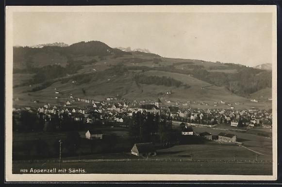 Cartoline postali: Appenzell, Teilansicht mit Kirche und S – Usato da Berlin venduto da bartko-reher