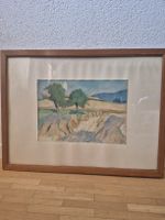 Kreidezeichnung v. Carl Roesch - Landschaft bei Diessenhofen
