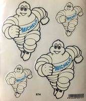 Michelin Bibendum Vintage Aufkleber Sticker 4teilig
