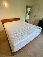 Bettgestell Matratze und Topper 160x210cm Kirschholz-Furnier