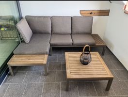 Ecksofa Gartenmöbel Set mit Tisch, sehr guter Zustand! ☀️