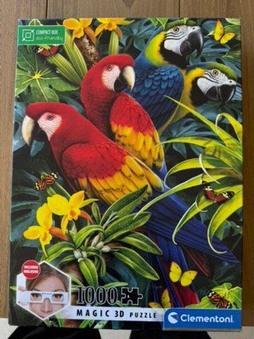 Puzzle: 3 Puzzles: Leopard, Celebration, Papageien – Usato da Oberdorf BL venduto da Simba72 2