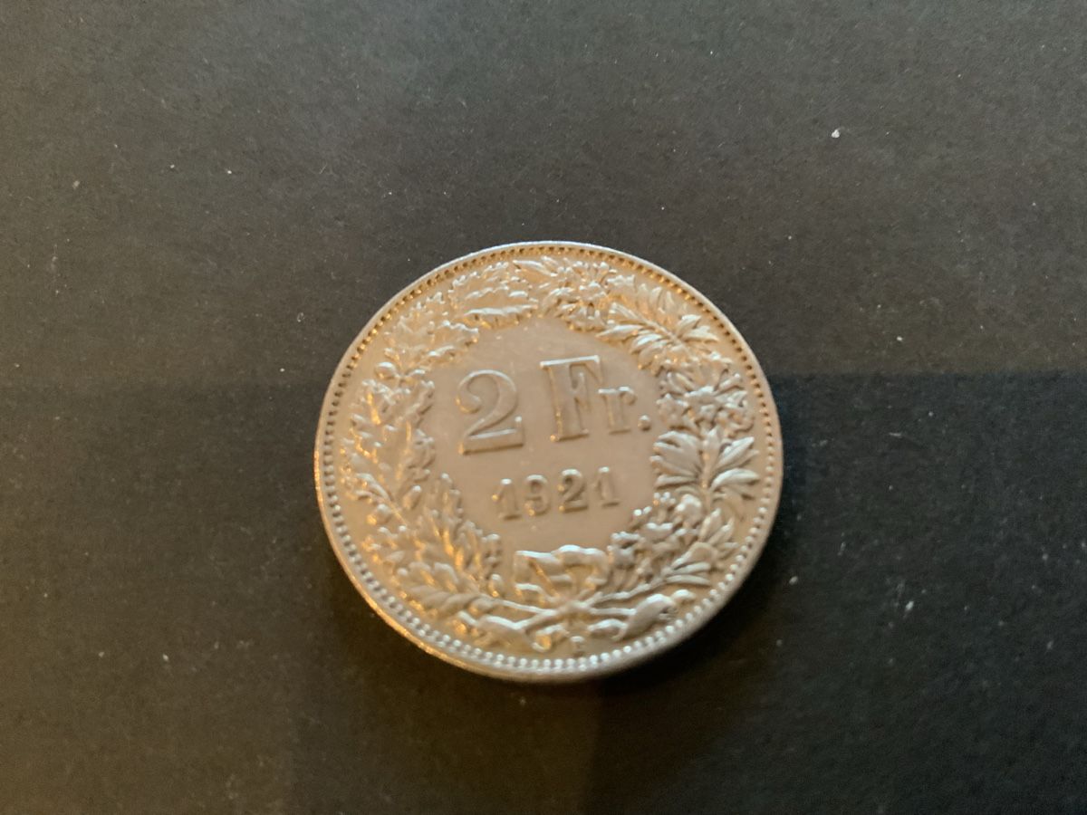 Toutes les monnaies: 1921 2 FRANKEN SILBER SS-VORZ  – D'occasion à Beinwil am See par Ricri 1
